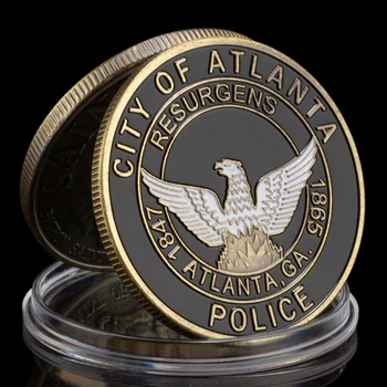 Сувенирная монета полицейского управления Атланты, Джорджия, США, Монета с бронзовым покрытием Святой Майкл, Покровитель правоохранительных органов