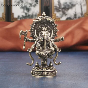 Ретро латунь Непал Непальский слон Статуя бога Будды Массивные Медные фигурки Будды Украшения Украшения буддийской веры ремесла
