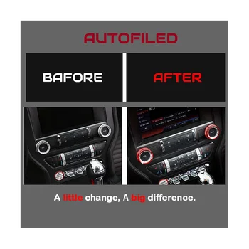 Центральная консоль Аудио Ручка фары Декоративное кольцо Кольцо для внутренней ручки Автоаксессуары для Ford Mustang 15-20 Черный
