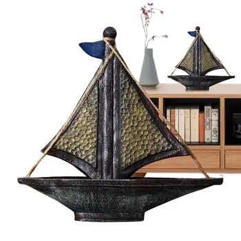 Украшения для мини-парусной лодки Декор из смолы Миниатюрная модель парусной лодки Многоразовое украшение для парусных лодок из смолы для детской вечеринки