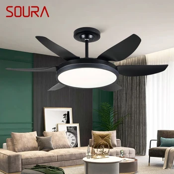SOURA Fan Light Скандинавский светодиодный потолочный вентилятор Современный минималистичный ресторан, гостиная, спальня Коммерческий электрический вентилятор