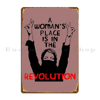 Место женщины в Революции, протесте феминистского сопротивления, социалистической металлической табличке, дизайне ретро-кинотеатра, кинотеатре