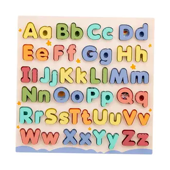 Деревянная развивающая азбука-головоломка для дошкольного обучения, алфавит для мальчиков и девочек, подарки на день рождения Для детей в возрасте от 3 лет Семейная игра