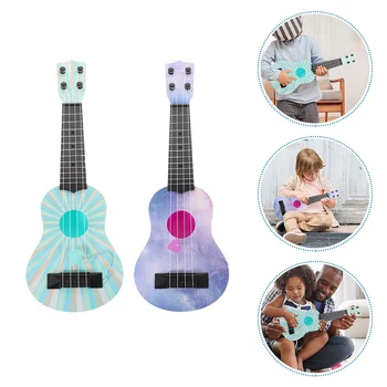 2 Шт Гавайская Гитара Игрушка Для малышей Детские Игрушки Модели раннего образования Кабинет Музыкального Обучения Пластиковый Ребенок