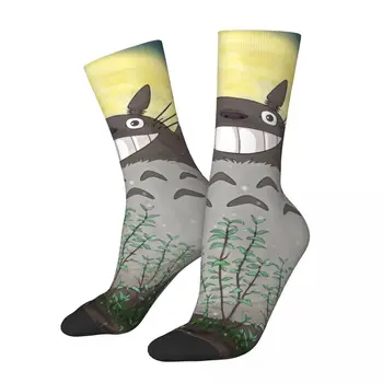 Забавный мужской носок Crazy Totoro Vintage Studio Ghibli, дышащий носок с принтом Crew, Бесшовный подарок