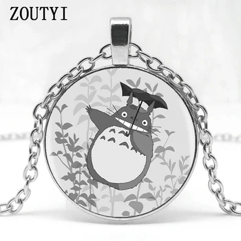2018 /Ожерелье с подвеской с логотипом My Neighbor Totoro, анимационный мультфильм, стеклянное ожерелье с подвеской, женское ожерелье, подарок друзей
