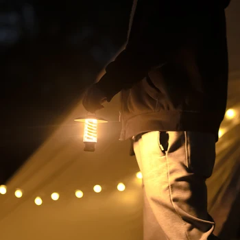 Светодиодный светильник Camping Atmosphere, водонепроницаемое ретро-освещение для кемпинга, легкий с крючком, перезаряжаемый для ночных походов.