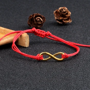 Однотонный Водонепроницаемый браслет из восковой нити, плетеный браслет для женщин, мужчин, Бесконечный Символ Тибетского Будды, Браслет для счастливой пары, ювелирные изделия