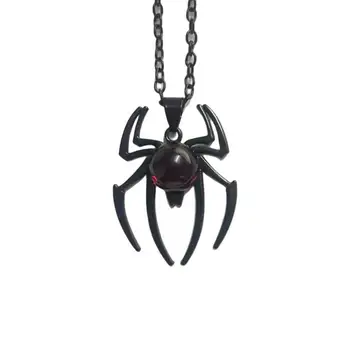 Черно-красные хрустальные ожерелья с подвеской в виде паука, панк-Рок, Готическое Ожерелье с животными, подарок парню, Вечерние Клубные украшения