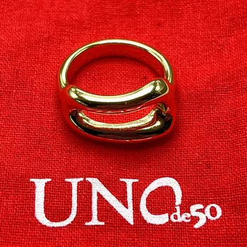 2023 UNOde50 Хит продаж, Испанское Высококачественное Женское Простое кольцо, Подарочная сумка для романтических праздничных украшений с сумкой