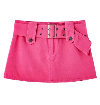 Новый дизайн, женские джинсы розового цвета с поясом, мини-короткая юбка с защитными шортами SMLXL