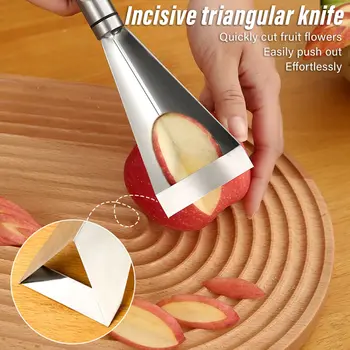 Нескользящий треугольный нож для резки фруктов из нержавеющей стали, нож для резки фруктов, Арбузный нож для резки фруктов