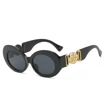 Овальные солнцезащитные очки бренда для мужчин и женщин, Классические Элегантные Уличные Пляжные солнцезащитные очки, Модные винтажные мужские Женские очки 2023