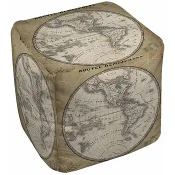 Французская карта мира 3 квадратных пуфа