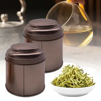 Железная коробка для чая, маленькая, с хорошей запечаткой, для хранения продуктов, банка для чая из розового золота, Офисная жестянка для чая