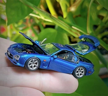 (Предварительный заказ) PGM 1:64 FD3S RX7 Металлическая синяя обычная / роскошная лимитированная модель автомобиля, изготовленная под заказ.999