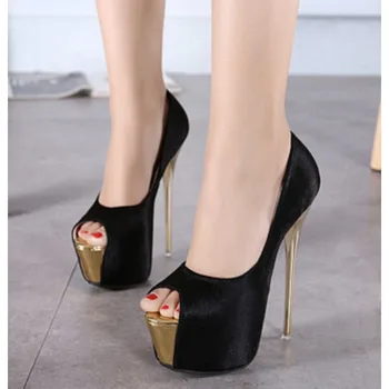 Женская обувь, туфли на шпильке, золотые туфли на шпильке, сексуальные розовые женские офисные туфли на высоком каблуке 16 см