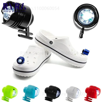 Налобный фонарь для Croc, маленькие фонарики для украшения обуви Croc, аксессуары для обуви, фонари-подвески, уличный ночной прожектор для бега и ходьбы