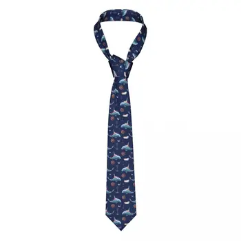 Акварельный галстук с креативным рисунком Кита для мужчин и женщин, галстук, аксессуары для одежды