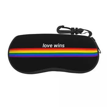 Изготовленный на заказ Футляр для очков в полоску Love Wins Pride Портативный GLBT Футляр для очков с флагом Гордости ЛГБТ-геев и лесбиянок, футляр для очков, коробка для солнцезащитных очков