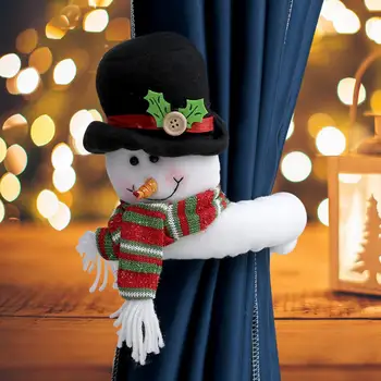 Рождественская пряжка для штор, изысканная подхват штор в форме снеговика и оленя для домашнего праздничного оформления
