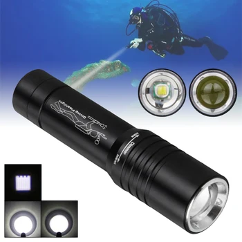Яркий фонарик для дайвинга 600 люмен под водой, 30 м, Вращающийся Фокусирующий зум, светодиодный фонарь для дайвинга, водонепроницаемая лампа для дайвинга