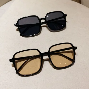 Весенне-летние легкие чайные очки в стиле ретро, большие квадратные солнцезащитные очки для мужчин и женщин, солнцезащитные очки с защитой от ультрафиолета на маленьком лице.