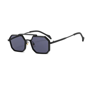 Солнцезащитные очки в стиле панк-металл-полигон для мужчин и женщин INS Hot Vintage Stylist Мужские солнцезащитные очки с солнцезащитными козырьками роскошного дизайна