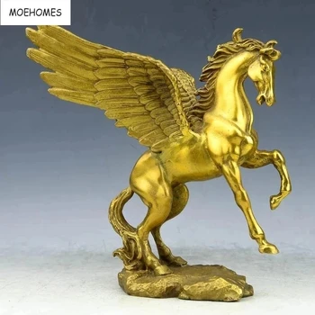 MOEHOMES Китайская коллекция Бронзовая статуя лошади Фэншуй Пегаса Металлические украшения для дома ручной работы Буддизм 2020 Cn (origin)