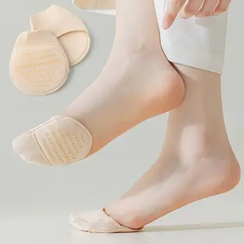 Эластичные носки для передней части стопы, дышащие Мягкие невидимые носки для ног, чулочно-носочные изделия из силиконового хлопка, женские чулочно-носочные изделия