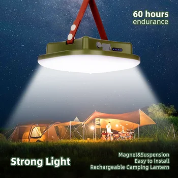 Кемпинговый фонарь Новый Модернизированный Перезаряжаемый светодиодный фонарь емкостью 15600 мАч с магнитным зумом, портативный фонарь для палатки, Рабочее освещение для технического обслуживания