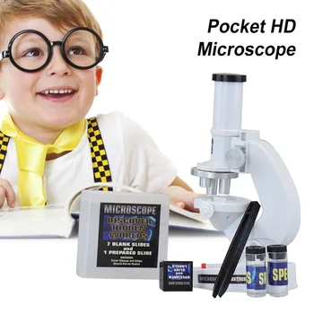 60X-120X Микроскоп, развивающие игрушки по биологическим наукам, микроскоп со светодиодной лампой, поддержка телефонного подключения для детей, дети