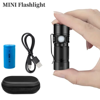 Мини-фонарик, светодиодный перезаряжаемый фонарик, USB-фонарик, перезаряжаемый кемпинговый фонарь с 5 режимами освещения.